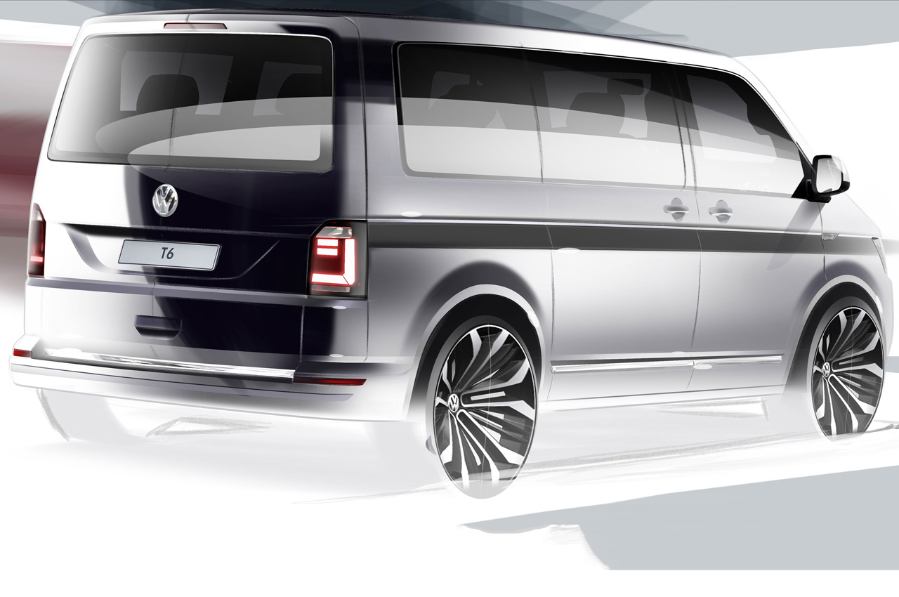 volkswagen transporter t6 commercial van teaser sketch